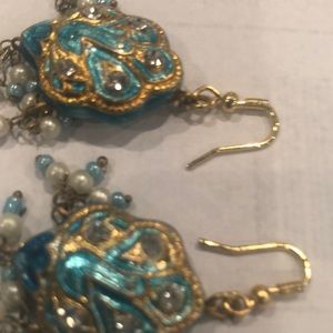 COPY - Saks Fith Ave. Beautiful turquoise glass e…